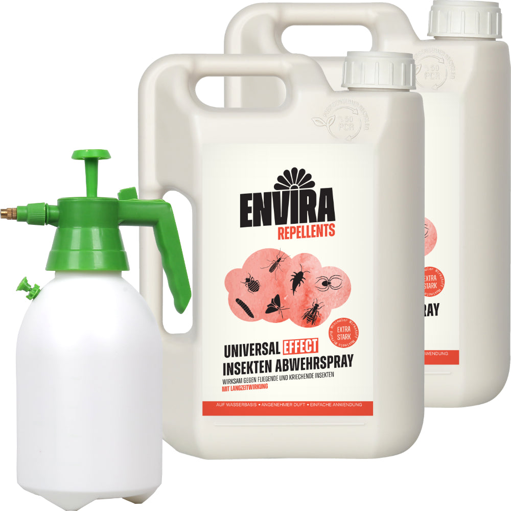 Envira EFFECT Abwehrspray - EXTRA Starke Formel - 2 x 2L + 2L Drucksprüher