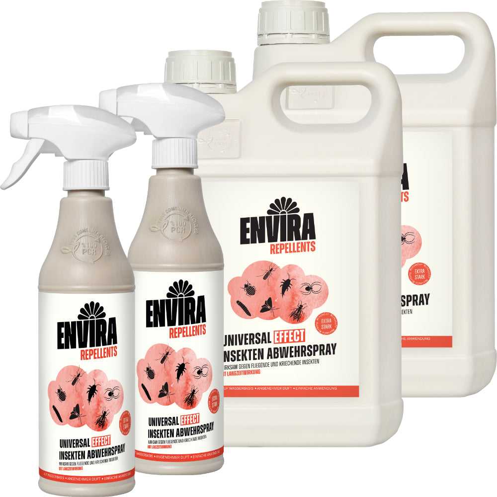 Envira EFFECT Abwehrspray - EXTRA Starke Formel - 2 x 500ml + 2 x 5L