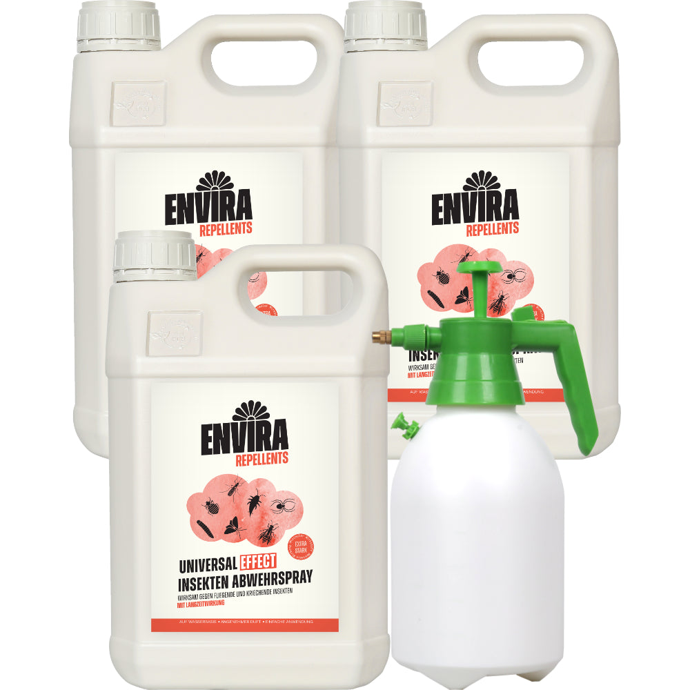 Envira EFFECT Abwehrspray - EXTRA Starke Formel - 3 x 2L + 2L Drucksprüher