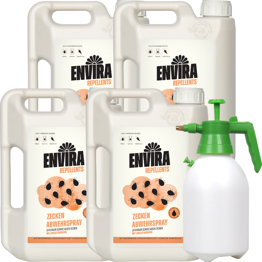Envira Zecken Abwehrspray 4 x 2L + 2L Drucksprüher