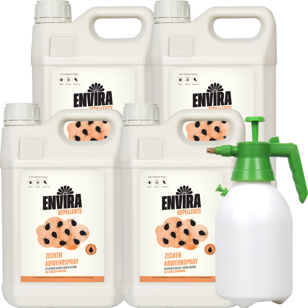 Envira Zecken Abwehrspray 4 x 5L + 2L Drucksprüher