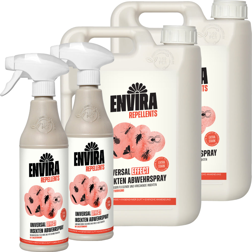 Envira EFFECT Abwehrspray - EXTRA Starke Formel - 2 x 500ml + 2 x 2L