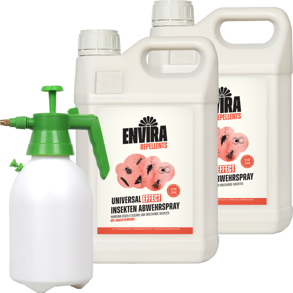 Envira EFFECT Abwehrspray - EXTRA Starke Formel - 2 x 5L + 2L Drucksprüher