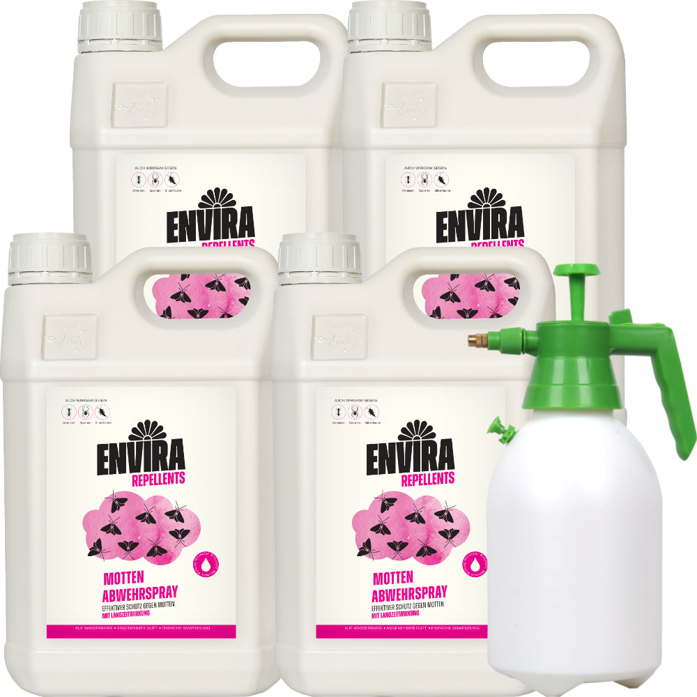 Envira Motten Abwehrspray 4 x 5L + 2L Drucksprüher