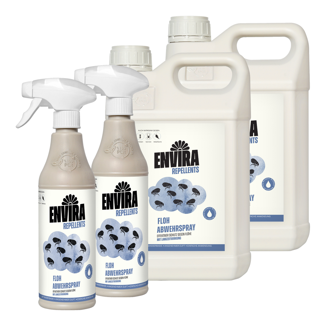 Envira Floh Abwehrspray 2 x 500ml + 2 x 5L