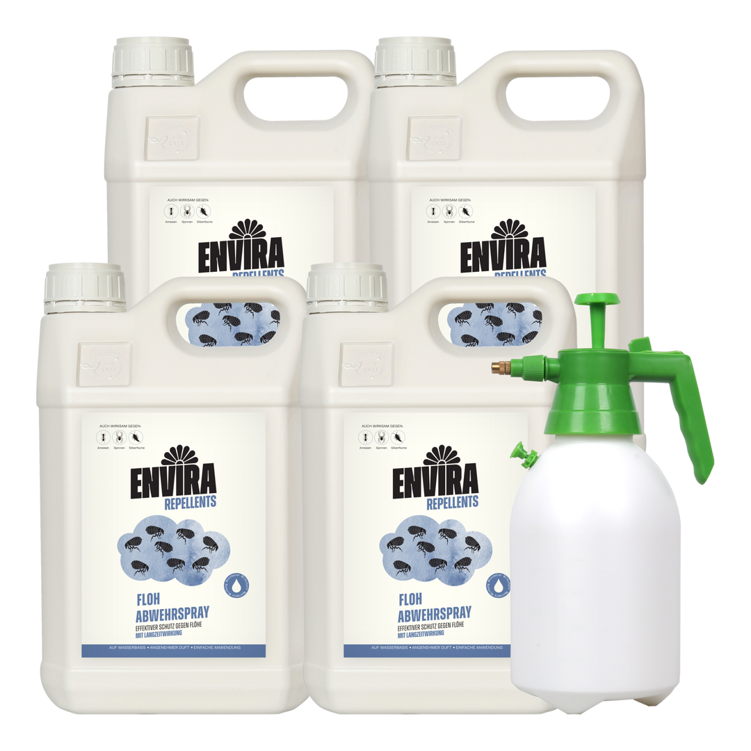 Envira Floh Abwehrspray 4 x 5L + 2L Drucksprüher