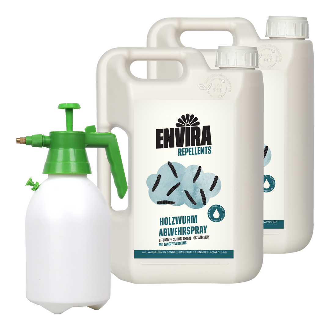 Envira Holzwurm Abwehrspray 2 x 2L + 2L Drucksprüher