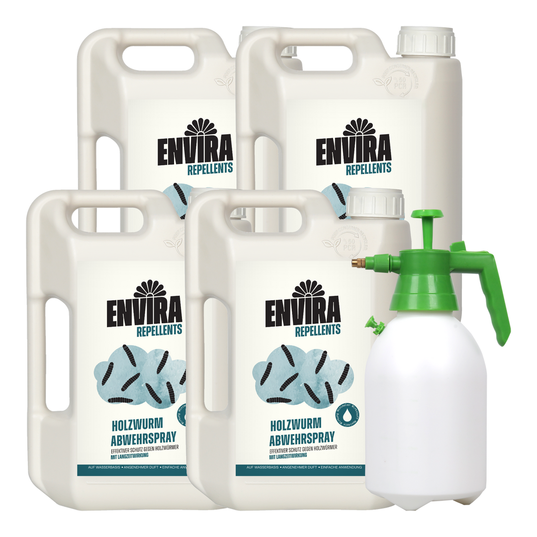 Envira Holzwurm Abwehrspray 4 x 2L + 2L Drucksprüher