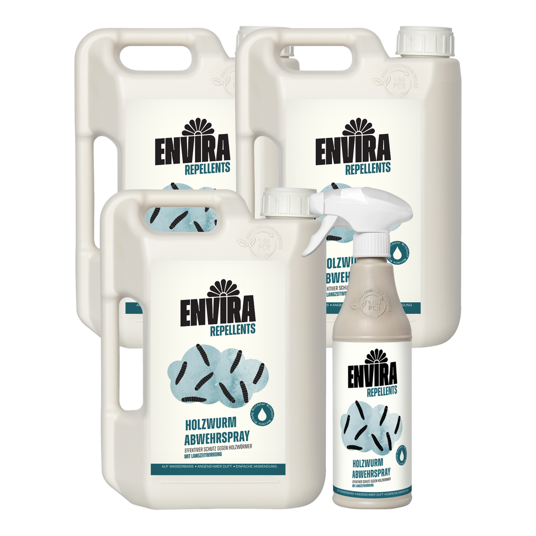 Envira Holzwurm Abwehrspray 500ml + 3 x 2L