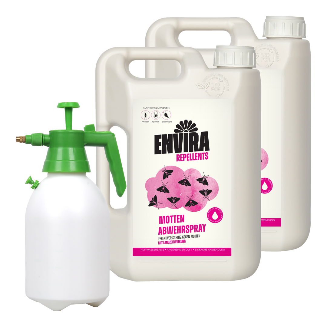 Envira Motten Abwehrspray 2 x 2L + 2L Drucksprüher