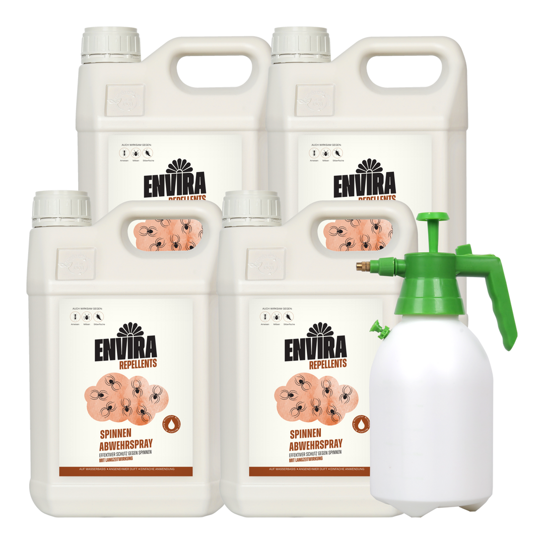 Envira Spinnen Abwehrspray 4 x 5L + 2L Drucksprüher