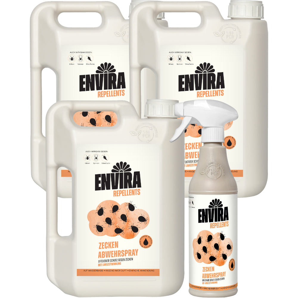 Envira Zecken Abwehrspray 500ml + 3 x 2L